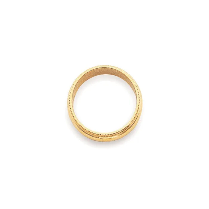 Solid 10K Yellow Gold 3mm Milgrain HalfRound Wedding MensWomens Wedding Band Ring Size 75 Goldia Rings