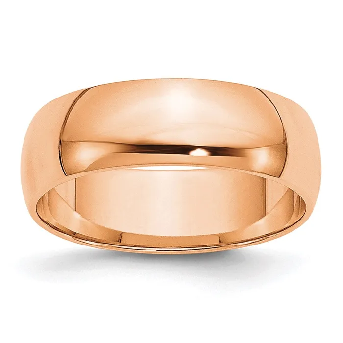 Solid 10K Yellow Gold Rose Gold 6mm Light Weight Half Round MensWomens Wedding Band Ring Size 4 Goldia Rings
