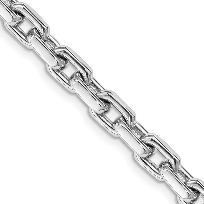 Solid 14K White Gold 20 inch 54mm Hand Polished Fancy Link with Lobster Clasp Chain Necklace MDS Necklaces