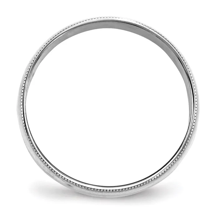 Solid 14K White Gold 6mm Light Weight Milgrain Half Round MensWomens Wedding Band Ring Size 55 Goldia Rings
