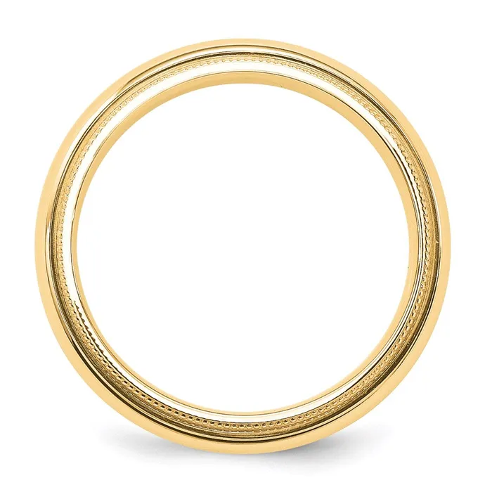 Solid 14K Yellow Gold 5mm Milgrain Comfort Wedding MensWomens Wedding Band Ring Size 4 Goldia Rings