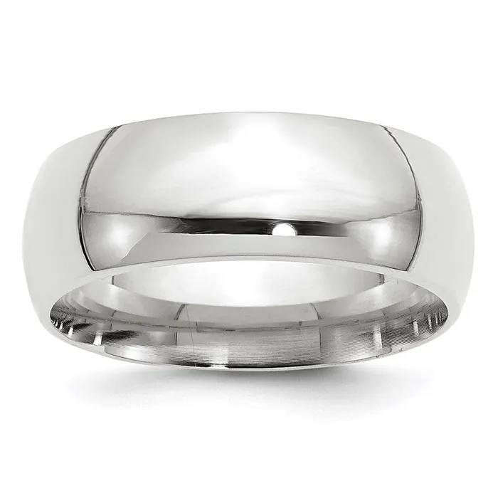 Solid 14K Yellow Gold White Gold 8mm Comfort Fit MensWomens Wedding Band Ring Size 55 Goldia Rings