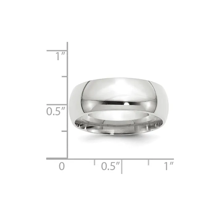 Solid 14K Yellow Gold White Gold 8mm Comfort Fit MensWomens Wedding Band Ring Size 55 Goldia Rings