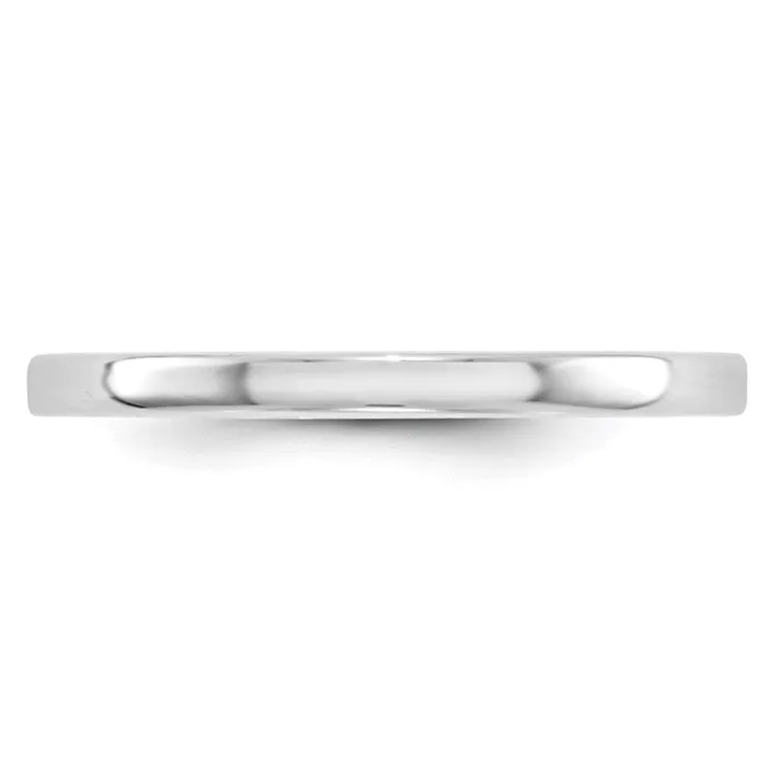 Solid 18K White Gold 2mm Light Weight Flat MensWomens Wedding Band Ring Size 8 Goldia Rings