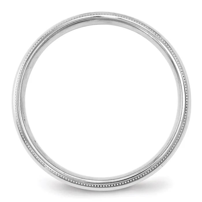 Solid 18K White Gold 4mm Milgrain Comfort Fit MensWomens Wedding Band Ring Size 12 Goldia Rings