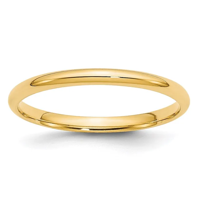Solid 18K Yellow Gold 2mm Light Weight Comfort Fit MensWomens Wedding Band Ring Size 7 Goldia Rings
