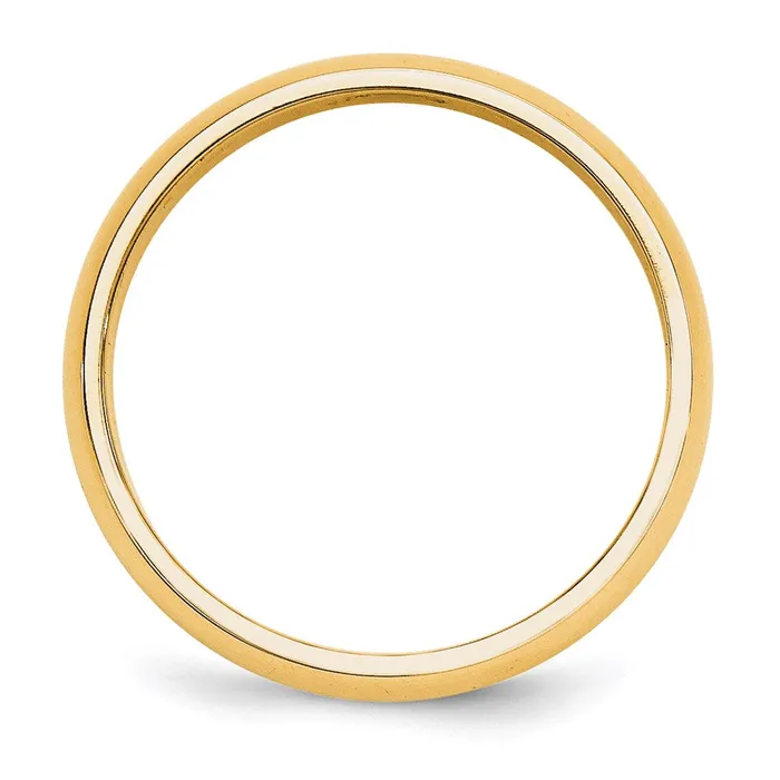 Solid 18K Yellow Gold 5mm HalfRound Wedding MensWomens Wedding Band Ring Size 12 Goldia Rings