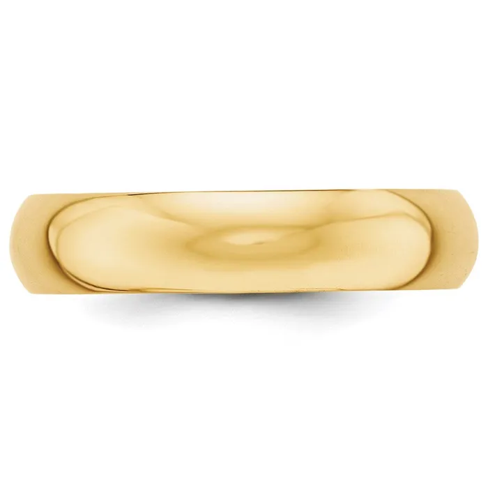 Solid 18K Yellow Gold 5mm HalfRound Wedding MensWomens Wedding Band Ring Size 12 Goldia Rings