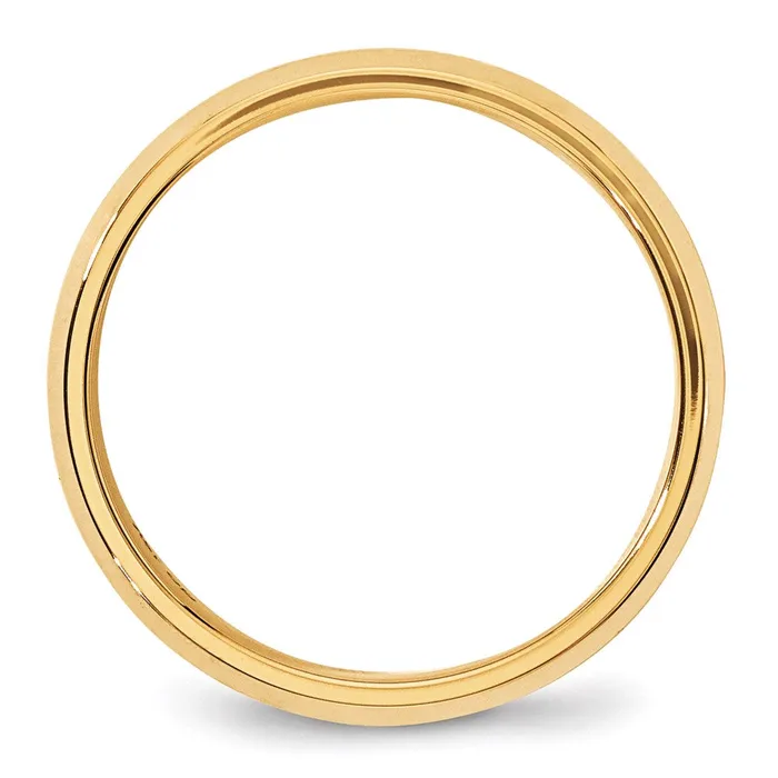 Solid 18K Yellow Gold 6mm Bevel Edge Comfort Fit MensWomens Wedding Band Ring Size 9 Goldia Rings