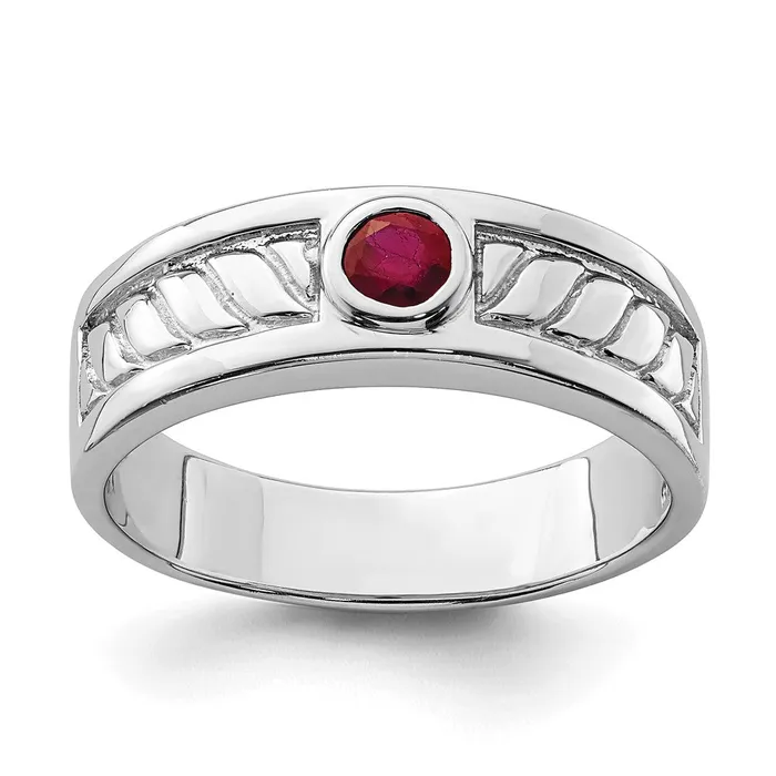 Sterling Silver Mens Ruby Ring Goldia Rings