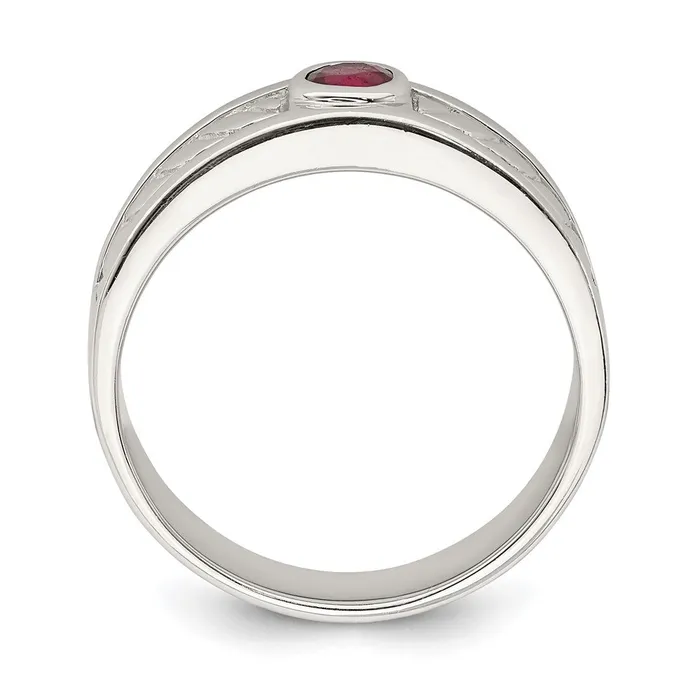 Sterling Silver Mens Ruby Ring Goldia Rings