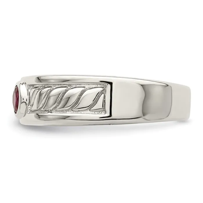Sterling Silver Mens Ruby Ring Goldia Rings