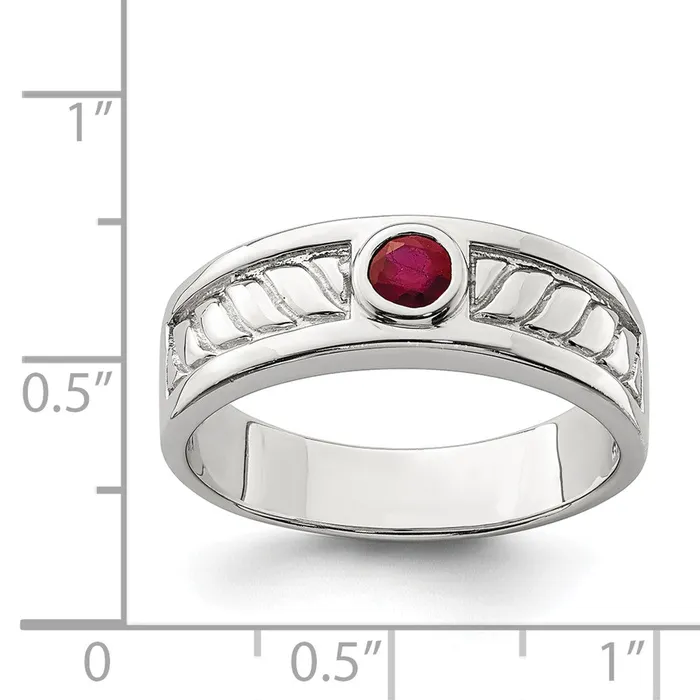 Sterling Silver Mens Ruby Ring Goldia Rings