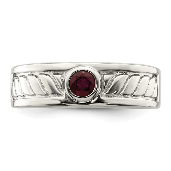 Sterling Silver Mens Ruby Ring Goldia Rings