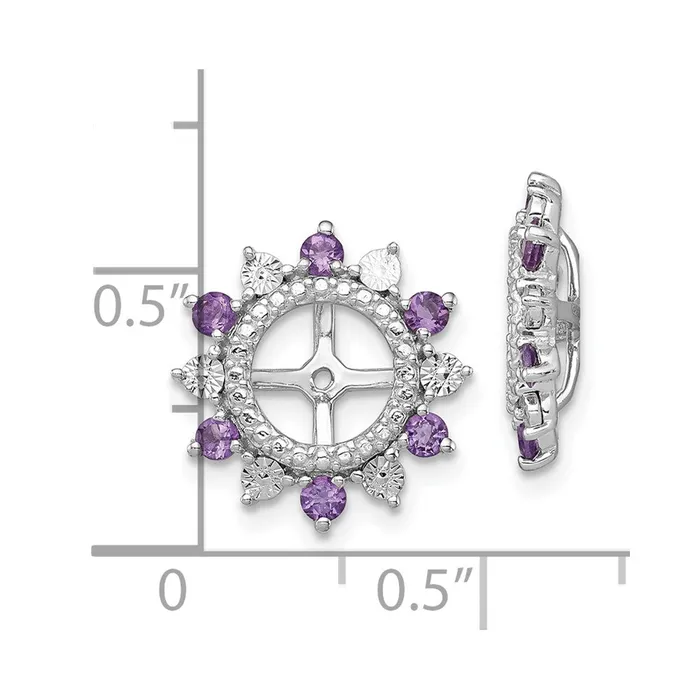 Sterling Silver Rhodium Amethyst Earring Jacket Goldia Earrings