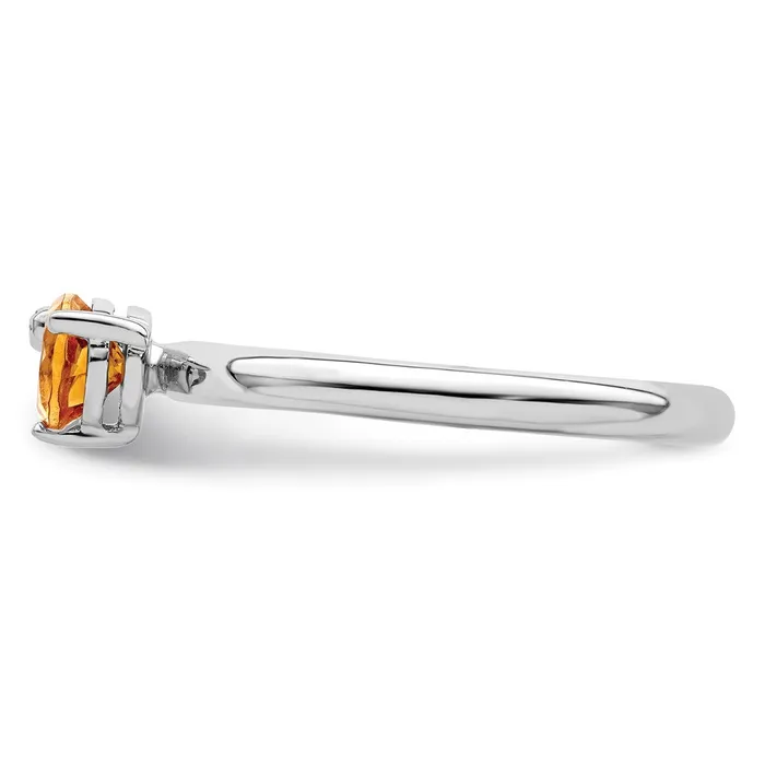 Sterling Silver Rhodiumplated Polished Circle Citrine u0026 White Topaz Ring Goldia Rings
