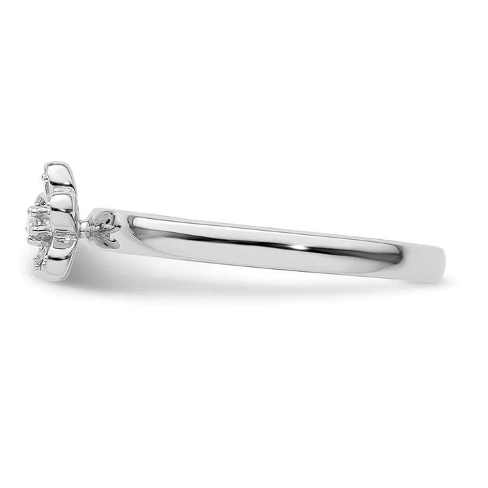 Sterling Silver Stackable Expressions Flower Diamond Ring Goldia Rings