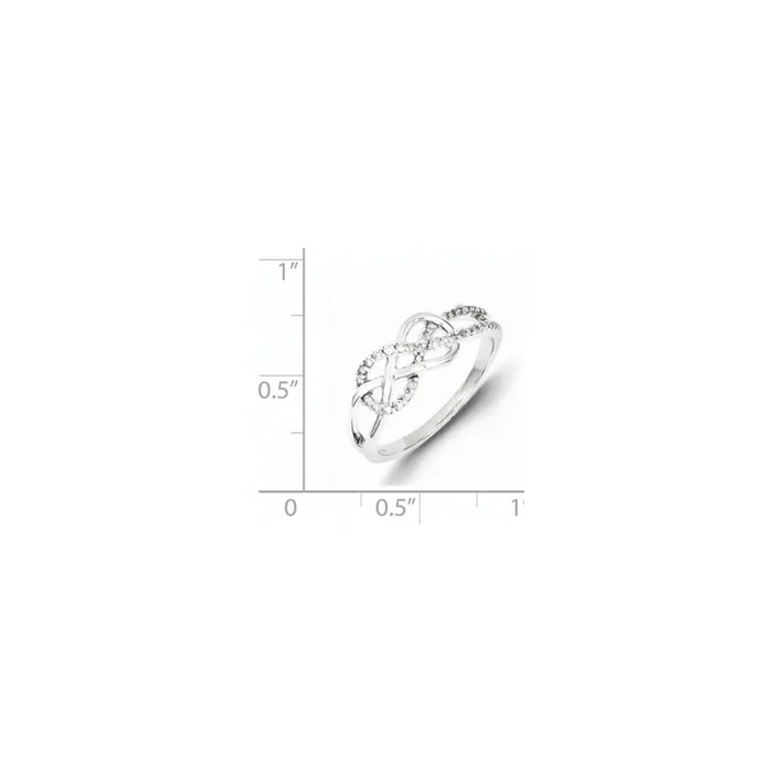 Sterling Silver Twist Design Diamond Ring Goldia Rings