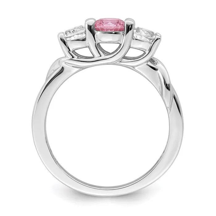 Survivor Collection Sterling Silver Rhodiumplated White and Pink Swarovski Topaz Joanna Ring Goldia Rings