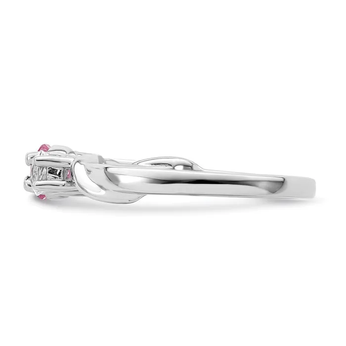 Survivor Collection Sterling Silver Rhodiumplated White and Pink Swarovski Topaz Joanna Ring Goldia Rings