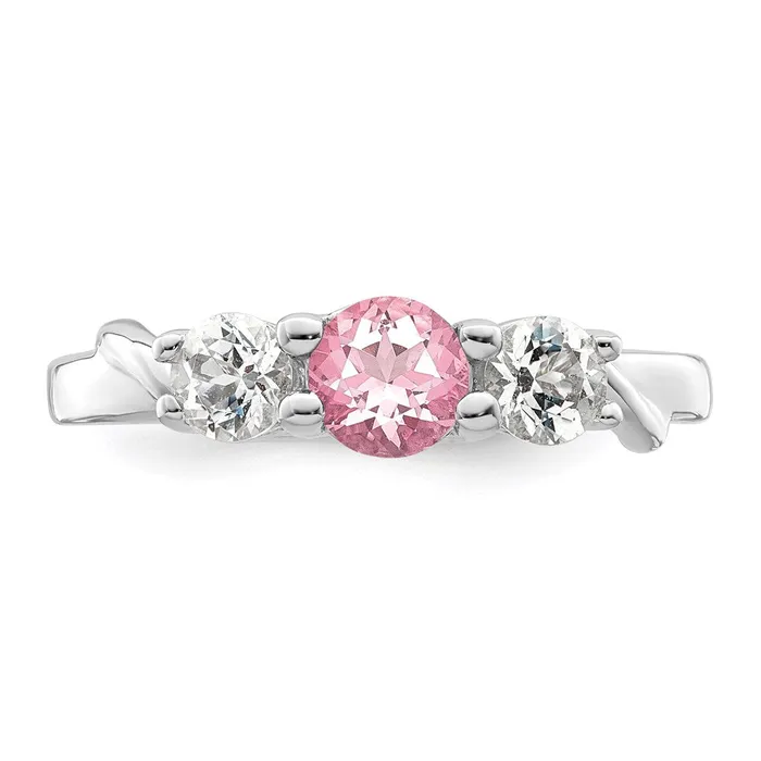 Survivor Collection Sterling Silver Rhodiumplated White and Pink Swarovski Topaz Joanna Ring Goldia Rings