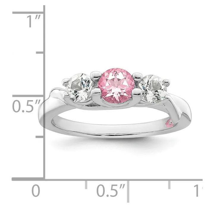 Survivor Collection Sterling Silver Rhodiumplated White and Pink Swarovski Topaz Joanna Ring Goldia Rings