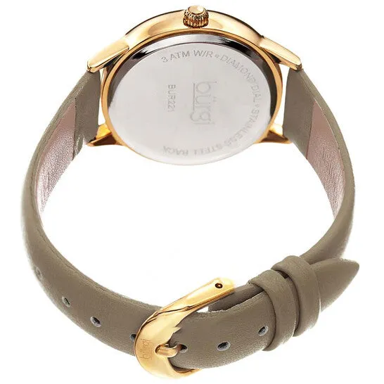 Watches JMS always Original Burgi Diamond White Dial Leather Ladies Watch BUR221TP