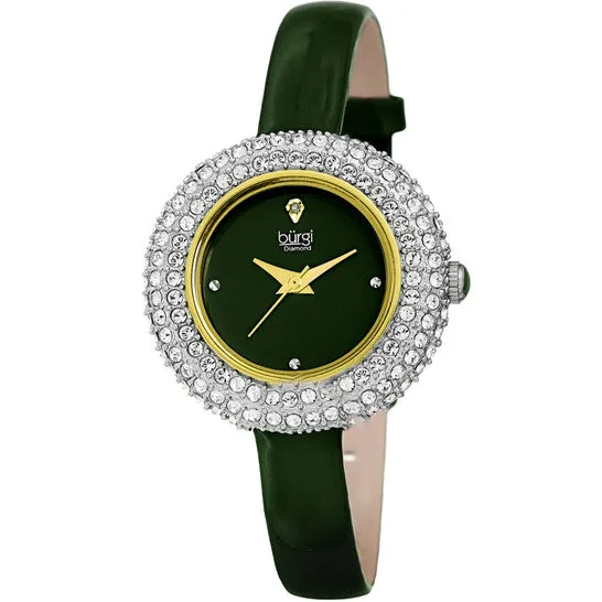 Watches JMS always Original Burgi Quartz Diamond Green Dial Ladies Watch BUR195GN