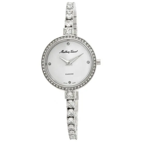 Watches JMS always Original MatheyTissot Infinity Quartz Diamond Crystal Silver Dial Ladies Watch D986SAI