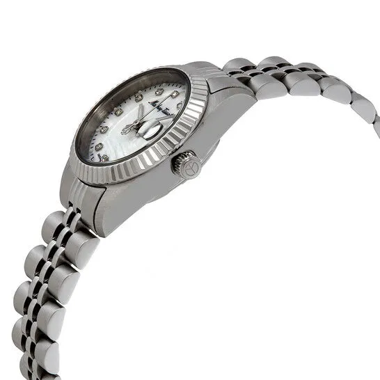 Watches JMS always Original MatheyTissot Mathey II Quartz Crystal White Mother of Pearl Dial Ladies Watch D710AI