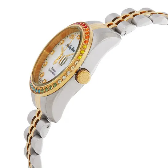 Watches JMS always Original MatheyTissot Mathy Rainbow Quartz White Dial Ladies Watch D809BQYI