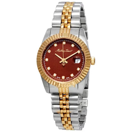 Watches JMS always Original MatheyTissot Rolly III Crystal Brown Dial Ladies Watch D810BM