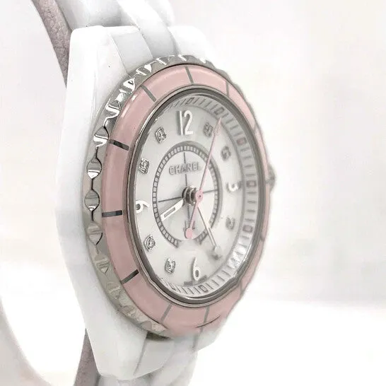Watches JMS always Original Preowned Chanel J12 Diamond White Dial Ladies Watch H4466