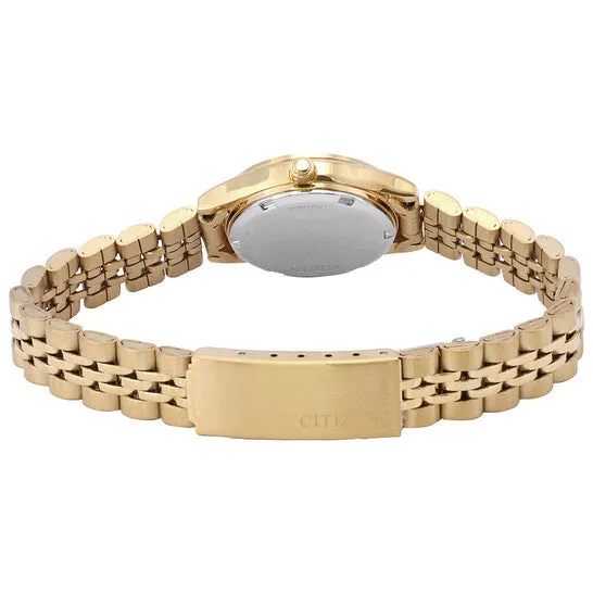 Watches Original Citizen Quartz Crystal White Mother of Pearl Dial Ladies Watch EQ053255D JMS always